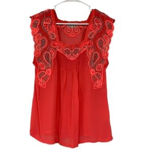 Embroidered sheer Isato tank top L